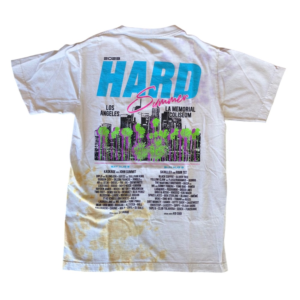 Insomniac Hard Summer 2023 Festival Skrillex Fourtet T-Shirt Tie Dye White Small